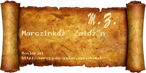 Marczinkó Zalán névjegykártya
